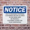 Signmission Due To Insurance Purposes Customers Are, 14 in W x Rectangle, Plastic OS-2PACK-NS-P-1014-L-11591 - alternate 2